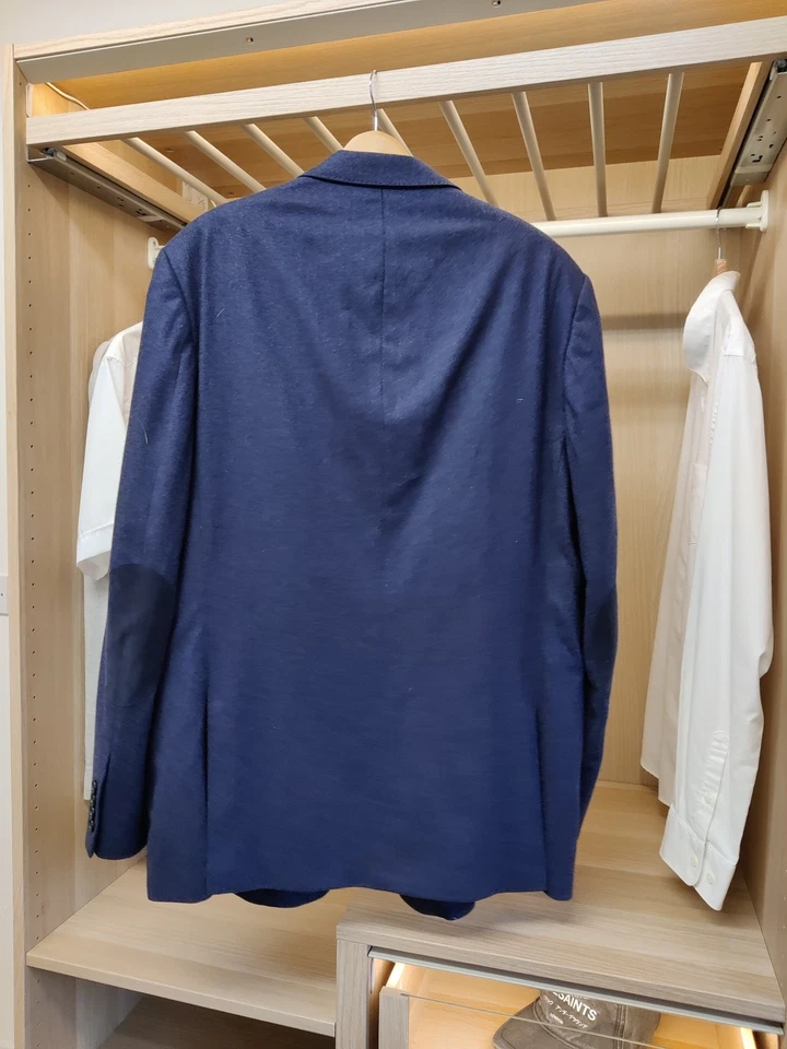 JAEGER NEGRO JOSHUA ELLIS AZUL MARINO BLAZER 48L 100% CACHEMIR REGENTE CHAQUETA TRAJE Foto 2 de 4