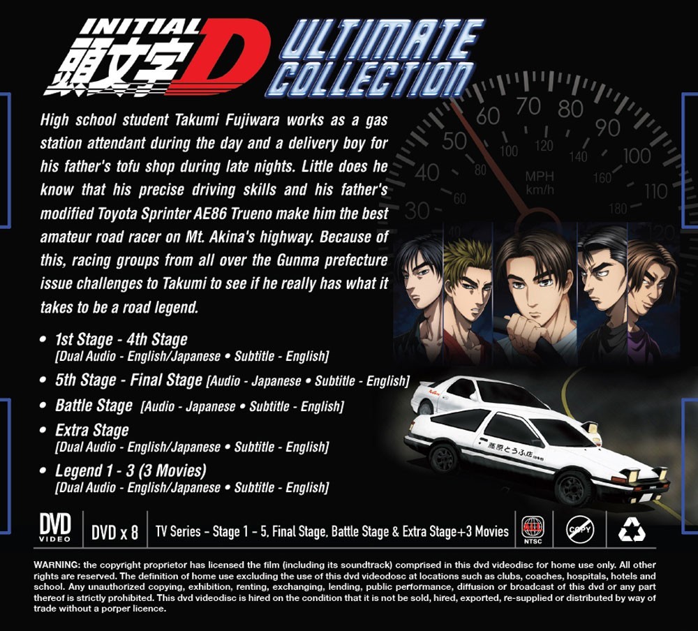ANIME INITIAL D SEA 1-6+BATTLE STAGE+EXTRA STAGE + LEGEND 1-3 DVD