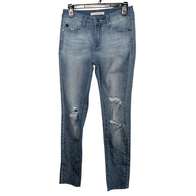 Kancan Light Wash Distressed Skinny Jeans Cut Off Womens Size 5 Grunge Normcore