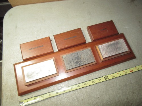 Vintage Hard & Soft Arkansas & Washita sharpening stone factory display set - Picture 8 of 13
