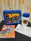 Vintage Thermos X-Men Plastic Lunchbox with Hero Game Cards Marvel Comics