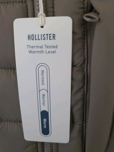 Hollister Mens Hooded Puffer Jacket. New With Tags. Small. Light Brown. RRP £80 - Picture 7 of 12