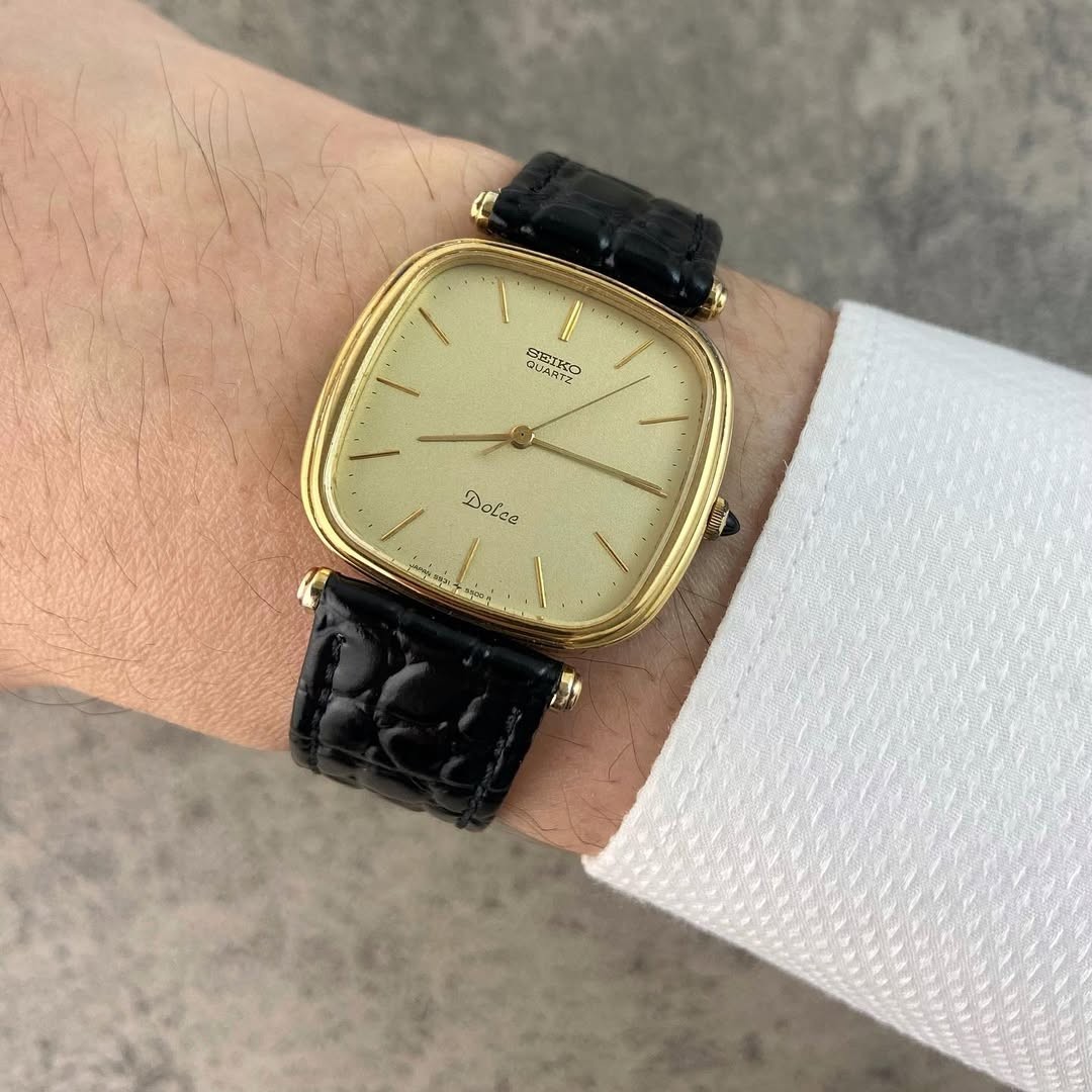 [SEIKO] セイコー ドルチェ 5931-5400 RARE Seiko Dolce 1990s Baton Index Dial Gold Quartz 5931-5400