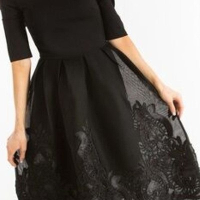 Francesca's Collections Black Lace Mini Dress