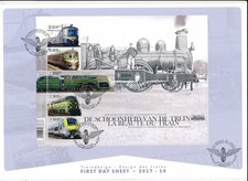 D472987 Belgium First Day Sheet 2017-14 Trains Locomotives Railroads 
