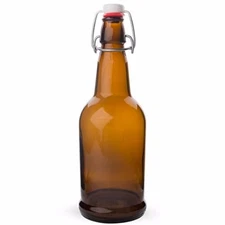 EZ Cap Bottles, Amber, 1 Litre --- Case/12