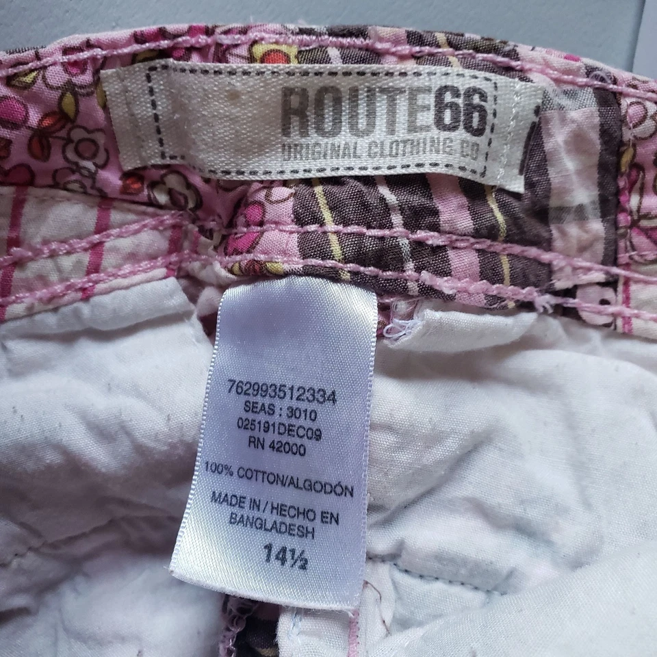 Vintage Y2K Route 66 Girls Patchwork Shorts Size 14.5 Boho Cottagecore Summer - Image 3 of 4