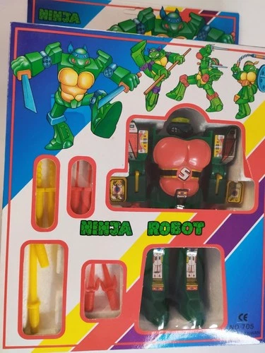 TMNT Bootleg Ninja Robot Red Shell Yellow  Mask Variant  Style Vintage