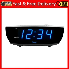 Equity 75903 0.9 In. Blue LED Digital Desktop Alarm Clock