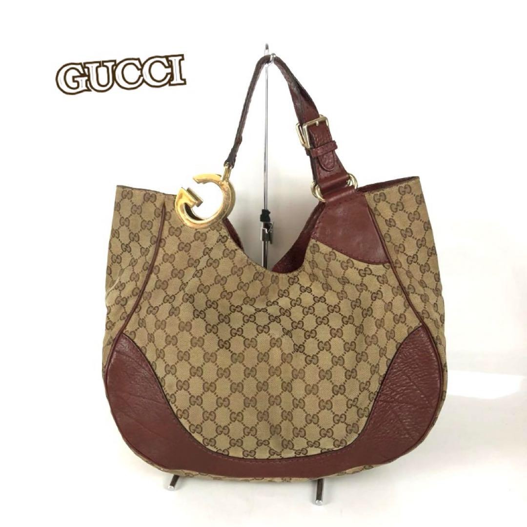 GUCCI GG Tote Bag Canvas Beige Authentic G06243495