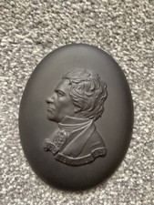 Wedgwood Black Jasperware Beethoven Oval Plaque VGC