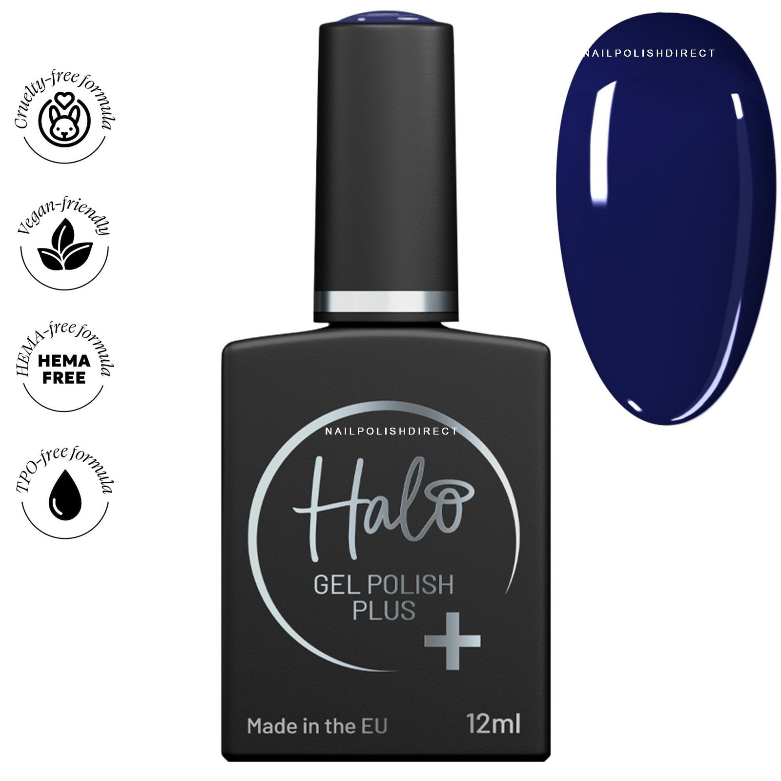 Halo TPO-Free & Hema-Free Gel Polish Plus - Midnight 12ml (HP036)