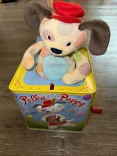 Schylling Polka Puppy Dog Jack in Box Toy Tin Original Popping