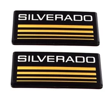 2PC Black Rear Roof Pillar Cab Side Emblems For 1988-1998 Silverado Gold