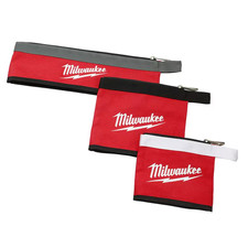 14 In., 8 In. and 6 In. Multi-Size Zipper Tool Bags in Red 3-Pack