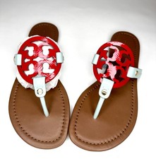 Tory Burch Miller Sandal Leather Sea Bubble / Triple red size 5 1/2