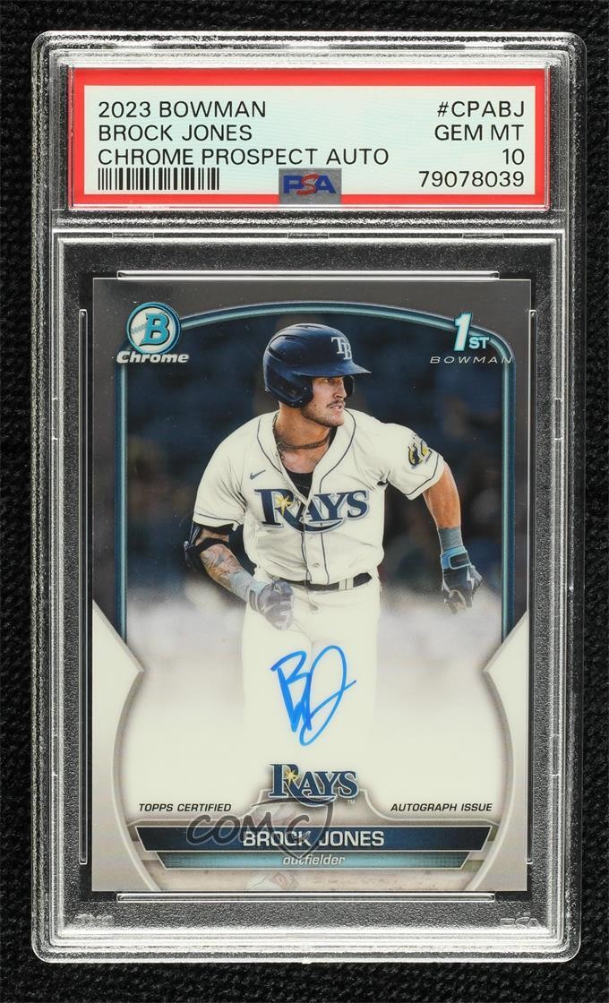 2023 Bowman Chrome Prospect Auto Brock Jones #CPA-BJ PSA 10 GEM MT Auto 1bi3