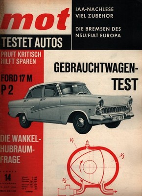 Zeitschrift MOT Auto Journal #14 1963 Ford 17M  P2 NSU Fiat Europa IAA Nachlese