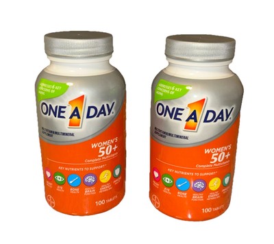 2 Bottles brand new One A Day Women s 50+ Multivitamin 100 Ct Tablets each.