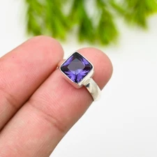 Iolite Gemstone 925 Sterling Silver Ring Handmade Jewelry Gift For Valentine