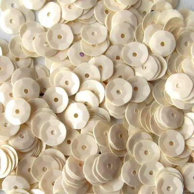 Sequins Light Cream 8mm Round Cup ~400 / ~4,000 (25% Off) pieces Loose HQ