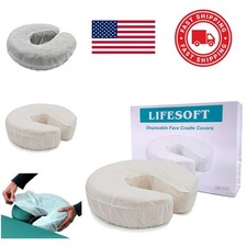 Hygienic Disposable Face Cradle Covers Box of 100 Non Irritating White Material