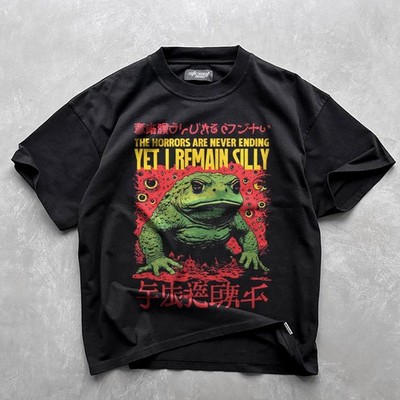 The Horrors Are Never Ending Yet I Remain Silly Shirt Funny Frog Meme Tee