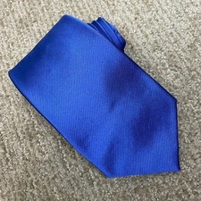 Paul Fredrick Blue Silk Tie 3.5" x 62" Business Classic Old Money USA Made