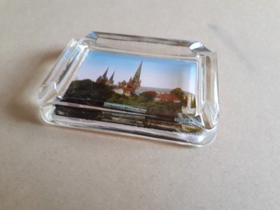 Souvenir Aschenbecher ''Lichfield Cathedral'', Glas, 4,5x3,5 Zoll, sehr guter Zustand kostenloser Versand