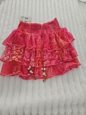 NWT Ramy Brook ASHA Embellished Smocked Mini Skirt Medium C1121602 Seashell 