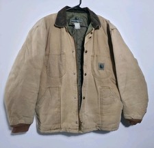 Berne Apparel Canvas Chore Ranch Farm Workwear Jacket Lined Quilted Camel Large