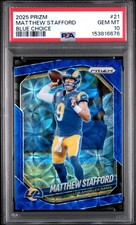 2025 Panini Prizm Matthew Stafford Choice Blue 1/14 Rams NFL MVP Color Match FOP