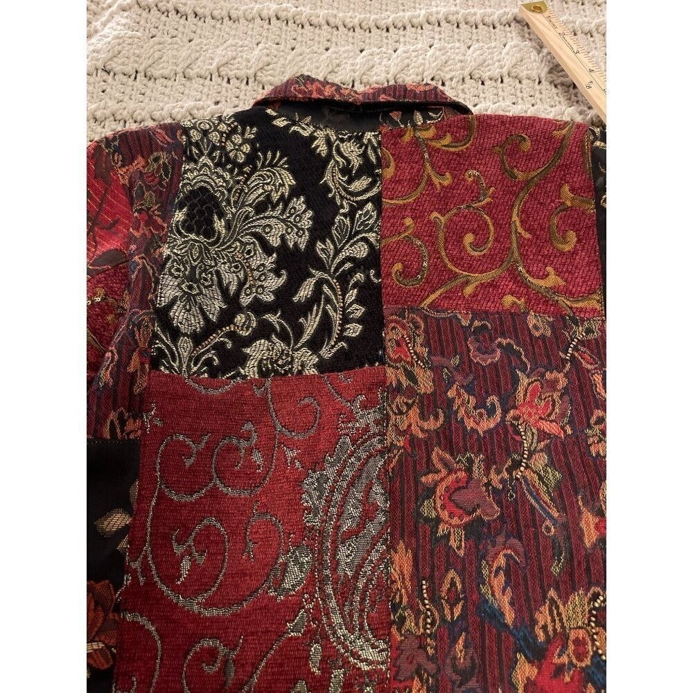 Chicos Patchwork Jacket Size 1 Multicolor Floral … - image 10