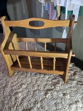MCM Solid Wood Oak Mid Century Magazine Record Rack Book Stand Vintage Retro Hip
