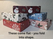 Christmas Gift Boxes 4" x 8" x 2"  Lot Of 5ea.  NEW  Cute Variety