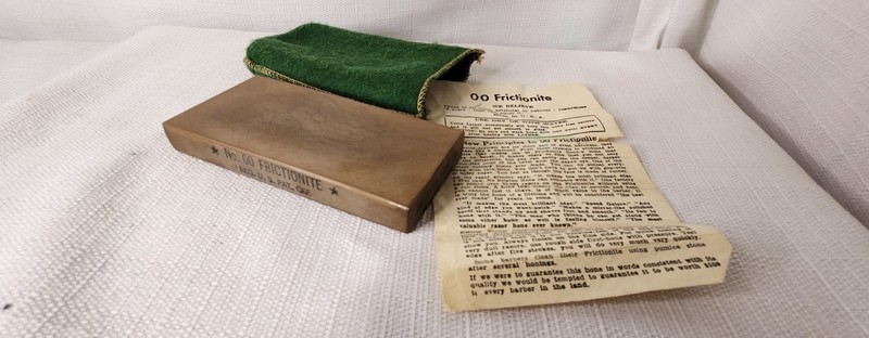 Vtg American Hone Co 00 Frictionite Sharpening Stone Straight Edge Barber