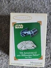 Hallmark Ornament 2005 Star Wars TIE Advanced And Millennium Falcon (mini Set)