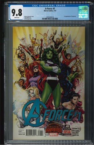A-FORCE #1 CGC 9.8 WHITE PAGES - ALL FEMALE AVENGERS 1ST APPEARANCE SINGULARITY