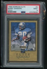 1996 Donruss #2 Barry Sanders Elite Gold Pop 4 Condition Sensitive PSA 9