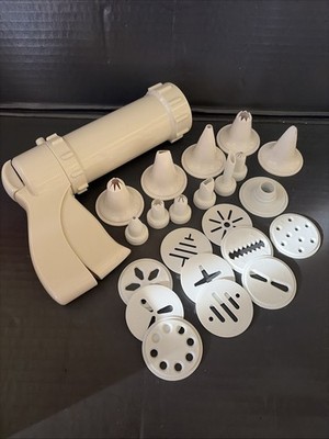 Cookie Press Decorating Gun Set 20 Discs Tips Instructions