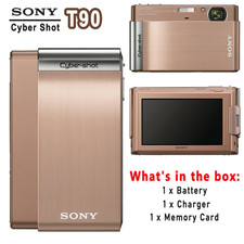 Sony Cyber Shot DSC-T90 12.1MP Digital Camera 4x Optical Zoom Zeiss Blue