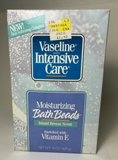 VTG Vaseline Intensive Care Island Breeze Moisturizing Bath Beads 15oz NOS Seal