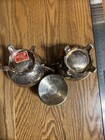 Vintage Silver, Plated, Cream, And Sugar Set With Footed Base — photo 8