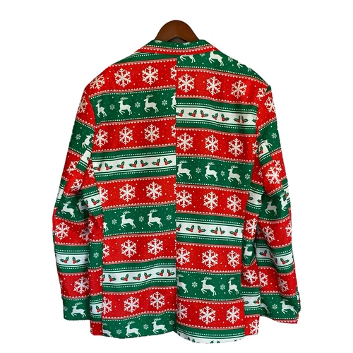 Suitmeister Christmas Ugly Party Red Green White Suit Jacket Men’s Size Large image 2