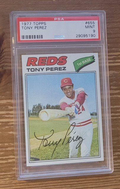 1977 Topps #655 Tony Perez Cincinnati Reds PSA 9