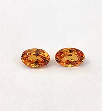 1.37ctw Natural Oval Pumpkin Orange SPESSARTITE GARNET Matched Pair
