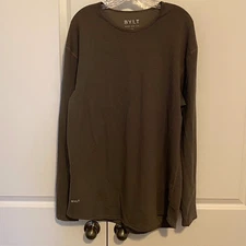 Men's BYLT DROP CUT LUX Long Sleeve Shirt - Workout / Casual - Size XL - Olive