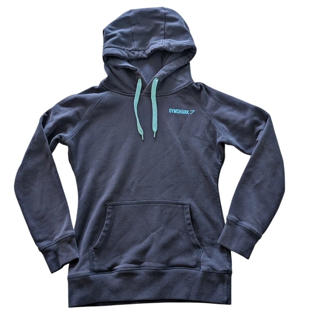 Gymshark Women's Navy Blue Fitted Hoodie Sweatshirt size XS
