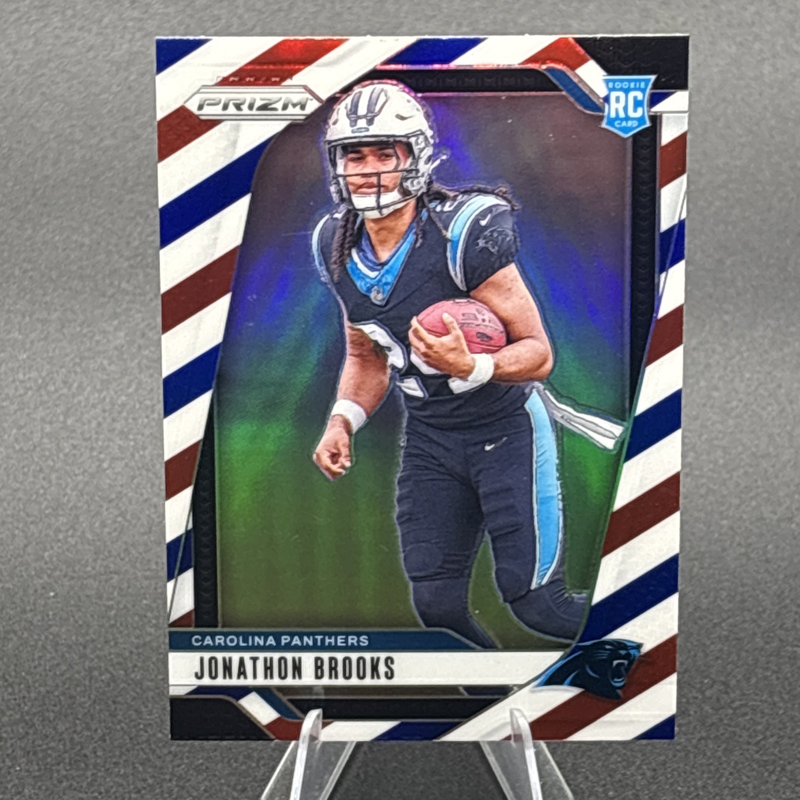 2024 Panini Prizm Jonathon Brooks Red White Blue Prizm #357 Carolina Panthers RC