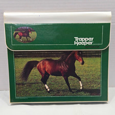Trapper Keeper Vintage Notebook 3-Ring Binder Letter Green/White Horse Cover